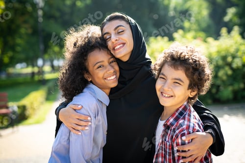Preview: Cinematic image of a family from the emirates spending time at the park