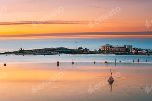 Preview: Helsinki, Finland. Landscape With Liuskasaari Pier, Jetty At Win
