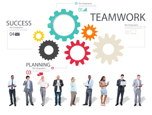 Preview: Teamwork Team Group Gear Partnership Cooperation Concept
