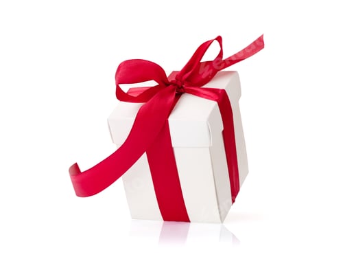 Preview: Gift box with red ribbon