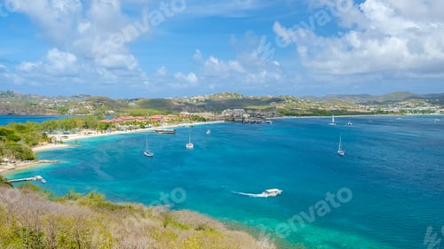 Preview: panoramic view from Pingeon Island Saint Lucia or St Lucia Caribbean pigeon island