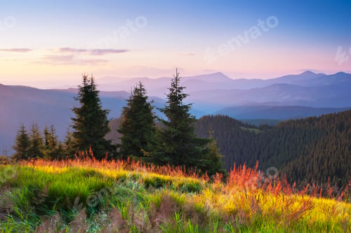 Preview: Mountain landscape with cloudy sky