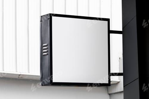 Preview: Square sign, realistic blank design for cafe and restaurant