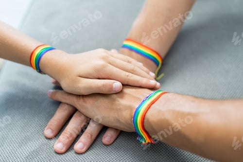 Preview: Lgbt family, gay couple with adopted son