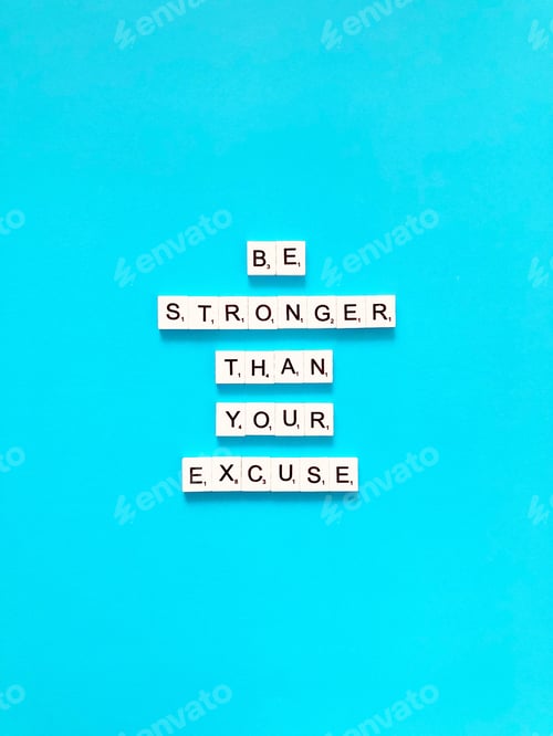 Preview: Be Stronger: Motivational Message with Scrabble Letters