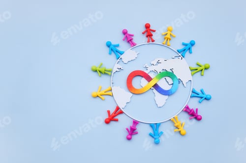 Preview: Autism awareness. Global neurodiversity inclusion uniting people around world