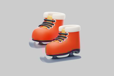 Preview: Orange winter ice skates pair