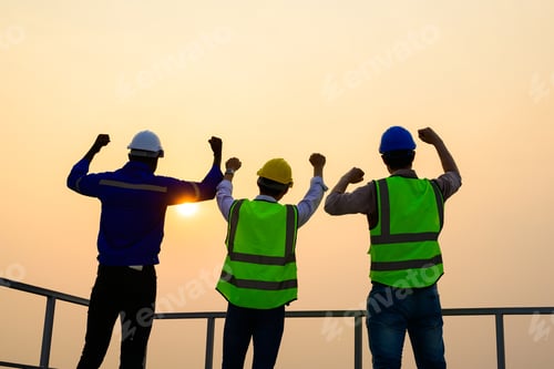 Preview: Engineers checking solar panels on solar power plant