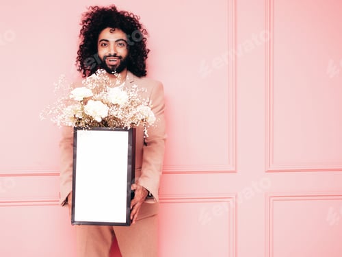 Preview: Handsome Arabian man posing in studio
