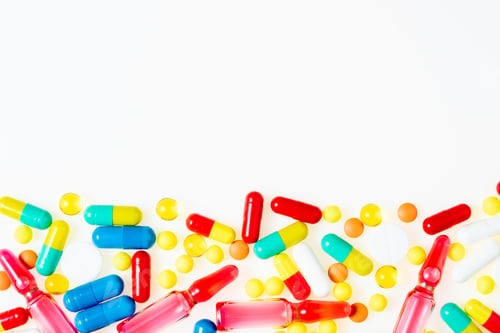 Preview: Assorted pharmaceutical medicine pills, tablets, ampoule and capsules