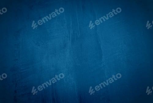 Preview: Vintage grunge blue concrete texture studio wall background with vignette.