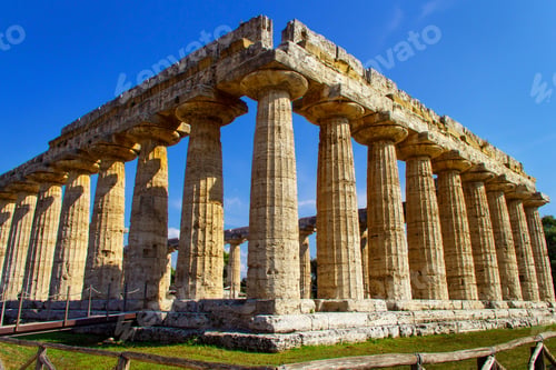 Preview: The greek Temple of Neptune in the archaeological site of Paestum