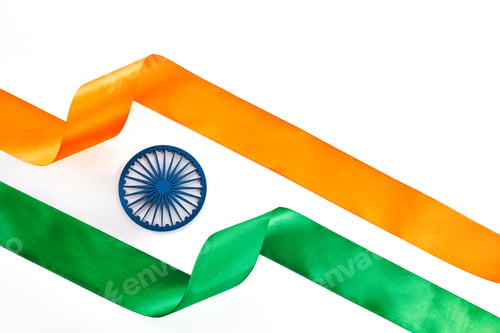 Preview: Indian Independence Day concept background with Ashoka wheel