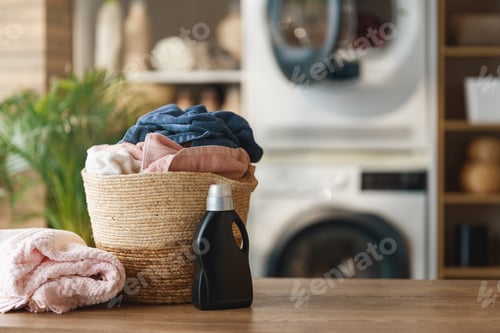 Preview: Cozy Laundry Room with Freshly Washed Towels and Eco-Friendly De