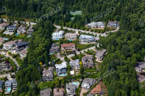 Preview: Aerial View of luxury homes in British Properties, West Vancouver, British Columbia, Canada