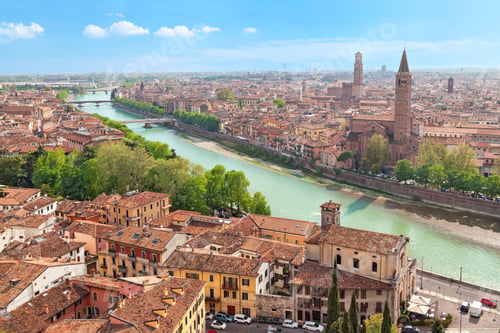 Preview: Aerial view on Verona and Adige river