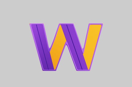 Preview: Floral letter w, gold accents