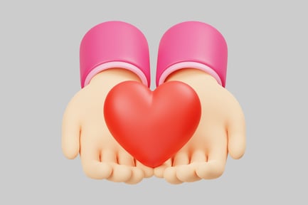 Preview: Heart in palms giving love