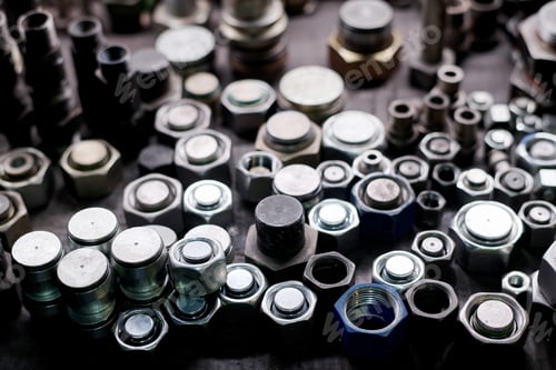 Preview: Bolts And Hex Nuts Closeup