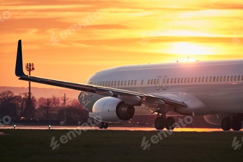 Preview: Airplane before take off on runway
