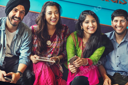 Preview: Indian Friends Hangout Happy Concept