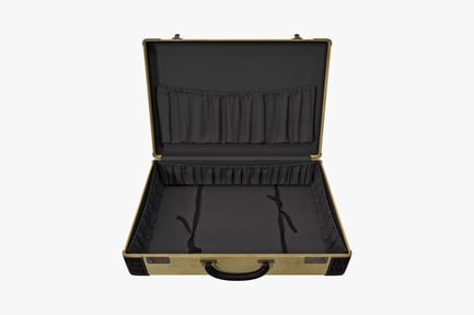 Aperçu: Valise ouverte avec couvercle à volants