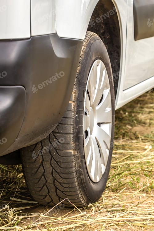 Preview: Car wheel on a car, closeup