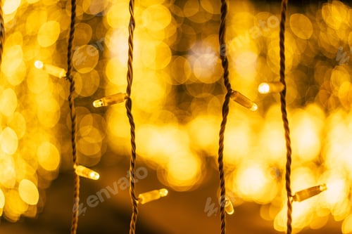Preview: Christmas decoration and Christmas lights (bokeh) in Moscow, holiday season