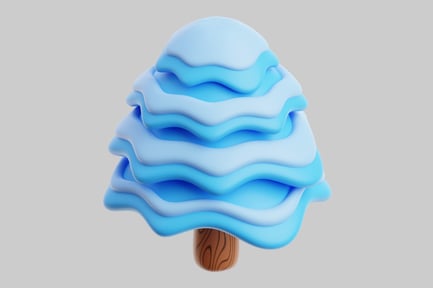 Preview: Cartoon snowy tree