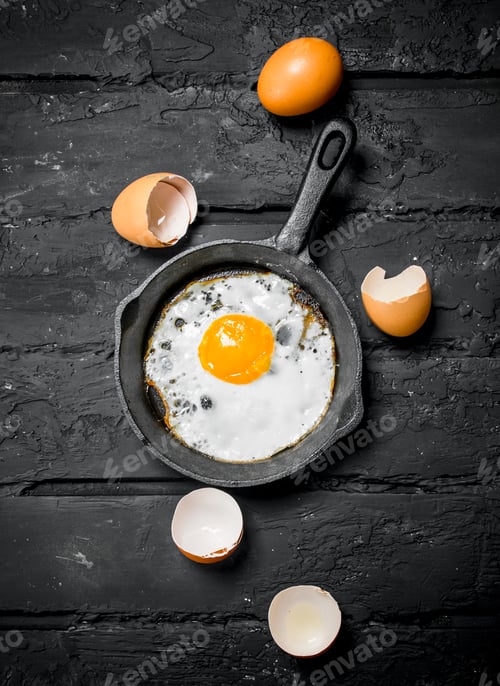 Preview: Fried egg in a frying pan.