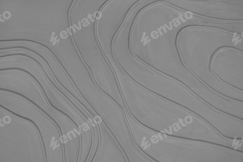 Preview: Plaster Wall With Volumetric Relief Surface With Convex Wavy Lines, Gray Gypsum Texture Panel.