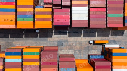 Preview: Aerial view global business logistic transportation container cargo international terminal port