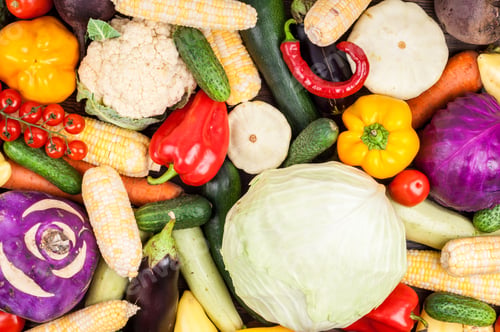 Preview: Vegetables background. Healthy eating, diet, vegetarian food concept. Assortment of vegetables