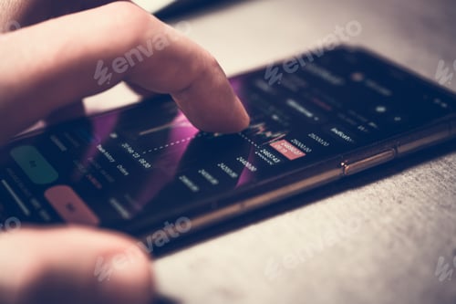 Preview: Cryptocurrency Trading Chart on Mobile Screen