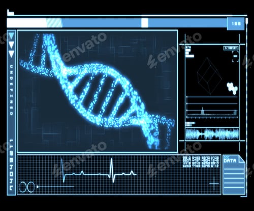 Preview: Dna Helix Interface In Blue
