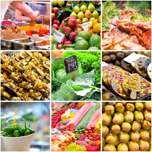 Preview: collage of photos from the market