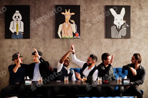Preview: Multiethnic male bachelor mafia party