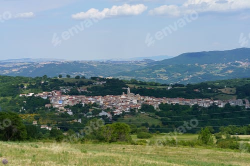 Preview: Landscape in Molise near Macchiagodena and Frosolone. View of Sant Elena Sannita