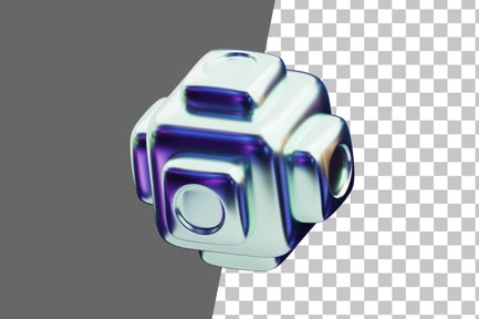 Preview: Chromatic Abstract Reflective Triangular Stack 3D Icon