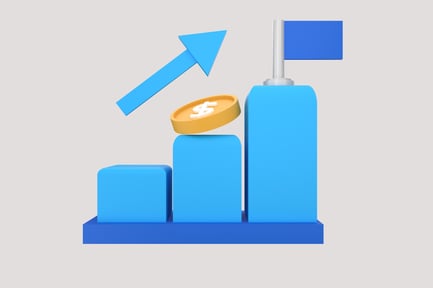 Preview: Goal Flag on Coin 3D Illustration