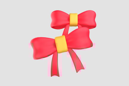 Preview: Hanging Ribbon Bow 3D Illustration