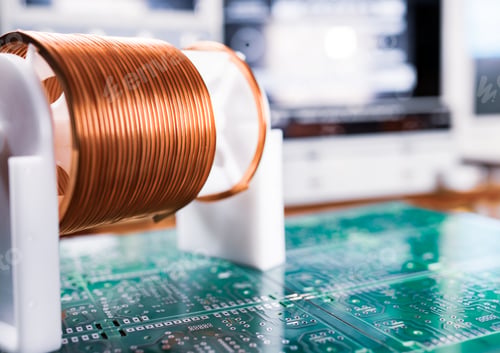 Preview: Close-up A lot of skeins of twisted copper wire
