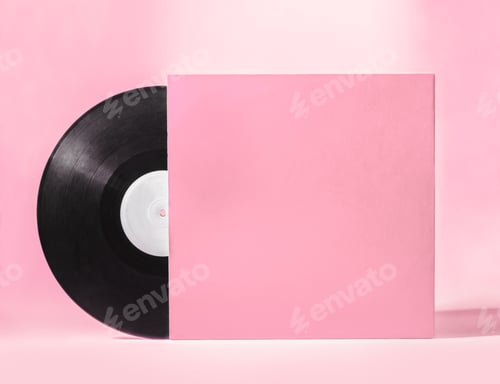 Preview: Vinyl disc with blank pink cover