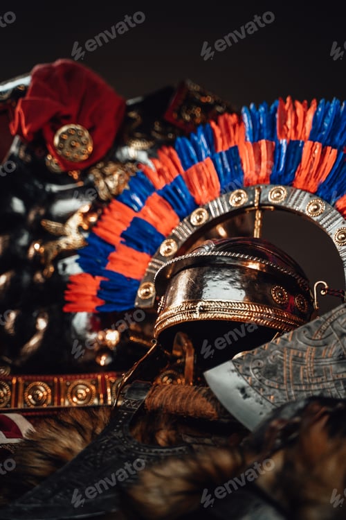 Preview: Authentic military uniform of roman soldier and viking warrior