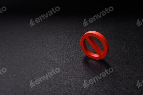 Preview: A prohibition or ban sign as a warning to stop, about rules, or about danger. A prohibition sign