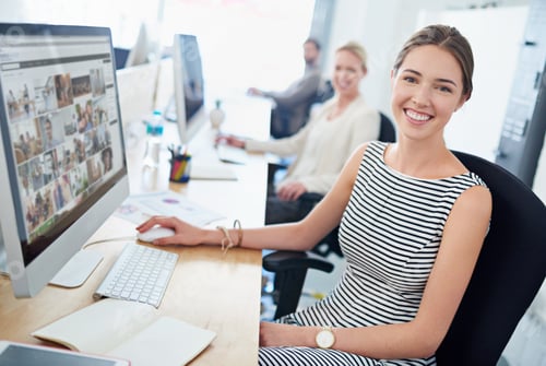 Preview: Design is in my blood. Portrait of a young office worker sitting at her workstation in an office.