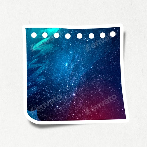 Preview: Galaxy patterned paper note design element