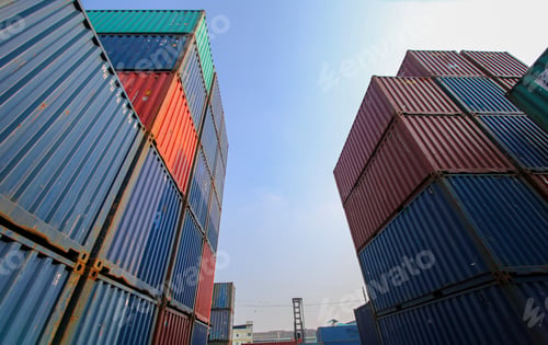 Preview: Container Cargo Port Ship Yard Storage Handling of Logistic Transportation Industry. Row of Stacking