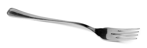 Preview: Silver dining fork isolated on white background