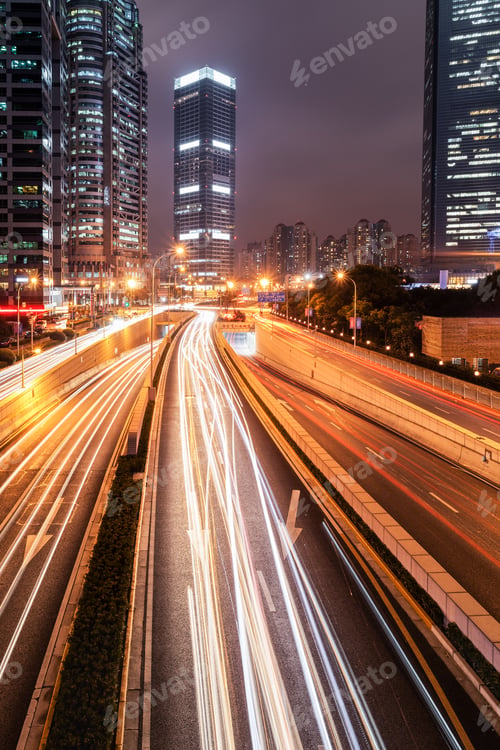 Preview: city night view in shanghai